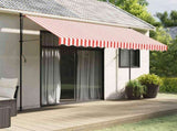 Awning Replacement Fabric Red and White 3.5x2.5 m Polyester 367715