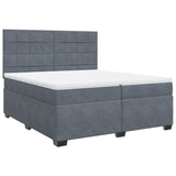 Box Spring Bed with Mattress Dark Grey 200x200 cm Velvet 3291003