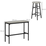 3 Piece Bar Table Set with 2 Stools, Industrial Bar Table and Stool Set, Dining Table and Chair Set, T3398P344529