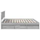 Bed Frame Grey Sonoma 200 x 200 cm Solid Pine Wood 3410560