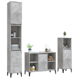 ZNTS 3 Piece Bathroom Furniture Set Concrete Grey Engineered Wood 3185625