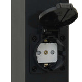 Bollard Lights with Sensor&Outlet 3 pcs 80 cm Black IP44 4006092