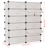 Interlocking Shoe Organiser with 12 Compartments White 244921