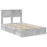 Storage Bed Concrete Grey 135 x 190 cm Engineered Wood 3409920