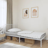 Metal Bed Frame without Mattress with Headboard White 107x203cm 350927