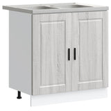 Sink Base Cabinet with Door Porto 2 pcs Grey 80 x 46 x 84.5 cm 3315027