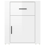 ZNTS Bedside Cabinet High Gloss White 50x36x60 cm Engineered Wood 816722