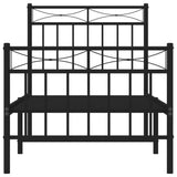 Metal Bed Frame without Mattress with Footboard Black 75x190cm 373699
