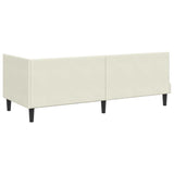 Corner Bed Frame with Headboard Cream 80 x 200 cm Velvet 42016415