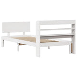 Bed Frame with Headboard without Mattress White 90x190 cm Single 3306814