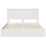 Storage Bed with Headboard White 160 x 200 cm Engineered Wood 3411187