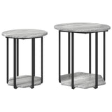ZNTS Side Table 2 pcs Grey Sonoma Engineered Wood and Metal 869717