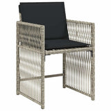 13 Piece Garden Dining Set with Cushions Light Grey Poly Rattan 3211763