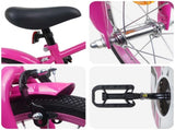 Kids Bike 14 Inches for 3-5 Years Old Dark Pink 42009691
