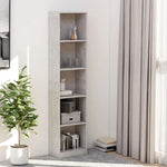 ZNTS 5-Tier Book Cabinet Concrete Grey 40x24x175 cm Engineered Wood 800850