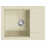 Kitchen Sink with Overflow Hole Oval Beige Granite 147103
