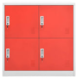 Locker Cabinets 5 pcs Light Grey and Red 90x45x92,5 cm Steel 3095229