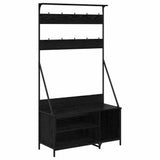 Clothes Rack Black Oak 100 x 41 x 184 cm Engineered Wood 882891