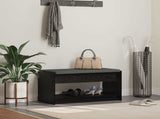 Hall Bench Black Oak 83 x 38 x 45 cm Engineered Wood and Fabric 891577