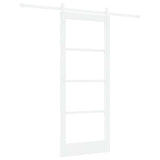 Sliding Door ORKDAL White 83 x 202 cm Solid Pine Wood and Glass 3331914