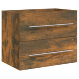 Sink Cabinet with Built-in Basin Smoked Oak Engineered Wood 3120179