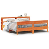 Bed Frame without Mattress Wax Brown 200x200 cm Solid Wood Pine 3306176