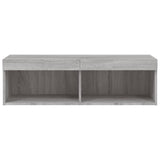 TV Cabinet with LED Lights Grey Sonoma 100x30x30 cm 837165