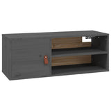 Wall Cabinet Grey 80x30x30 cm Solid Wood Pine 818389