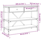 Console Table with Drawers and Shelves Grey Sonoma Engineered Wood 833406