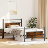 Bed Frame without Mattress Smoked Oak 100x200 cm Engineered Wood 4106756