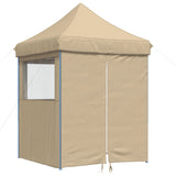 Foldable Party Tent Pop-Up with 4 Sidewalls Beige 4004999