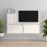 TV Cabinets 3 pcs White Solid Wood Pine 3100175