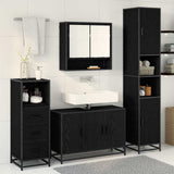 Bathroom Furniture Set with Door 3 pcs Old Wood Engineered Wood 3402539