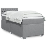 Box Spring Bed with Mattress Light Grey 100x200 cm Fabric 3285806