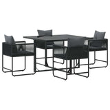 Garden Dining Set 5 pcs Black Steel 3335873