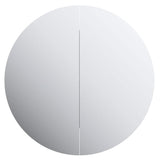 Bathroom Cabinet with Round Mirror&LED Black 54x54x17.5 cm 345588