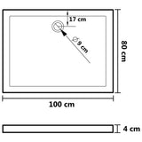Shower trays 80 x 100 x 4 cm ABS 148897