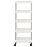 ZNTS 5-Tier Kitchen Trolley White 42x29x128 cm Iron and ABS 336332