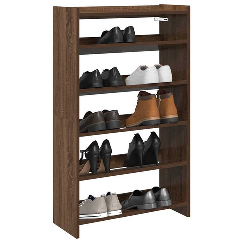 ZNTS Shoe Rack Brown Oak 60x25x100 cm Engineered Wood 859875