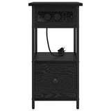 Bedside Cabinet Black Oak 60 x 30 x 61 cm Engineered Wood 859595