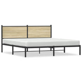 Metal Bed Frame without Mattress Sonoma Oak 183x213 cm 4007721