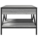 ZNTS Coffee Table with Infinity LED Grey Sonoma 50x50x38 cm 847700