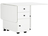 Multi-Storage Six-Person Drop Leaf Dining Table - White T3398P343519