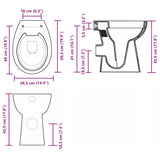 Rimless Toilet 7 cm Extra Height Soft Close Ceramic Black 145780