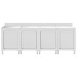 Commercial Work Table Cabinet 240x60x96 cm Stainless Steel 3058269