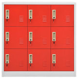 Locker Cabinets 5 pcs Light Grey and Red 90x45x92,5 cm Steel 3095245