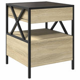 Coffee Table with Infinity LED Sonoma Oak 40x40x51 cm 847718