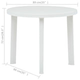 Garden Table White 89 cm Plastic 48805