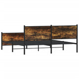 Metal Bed Frame without Mattress Smoked Oak 200x200 cm 3301358