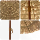 Beach Parasol Natural 255 x 255 x 255 cm Polyester and Steel 42006678